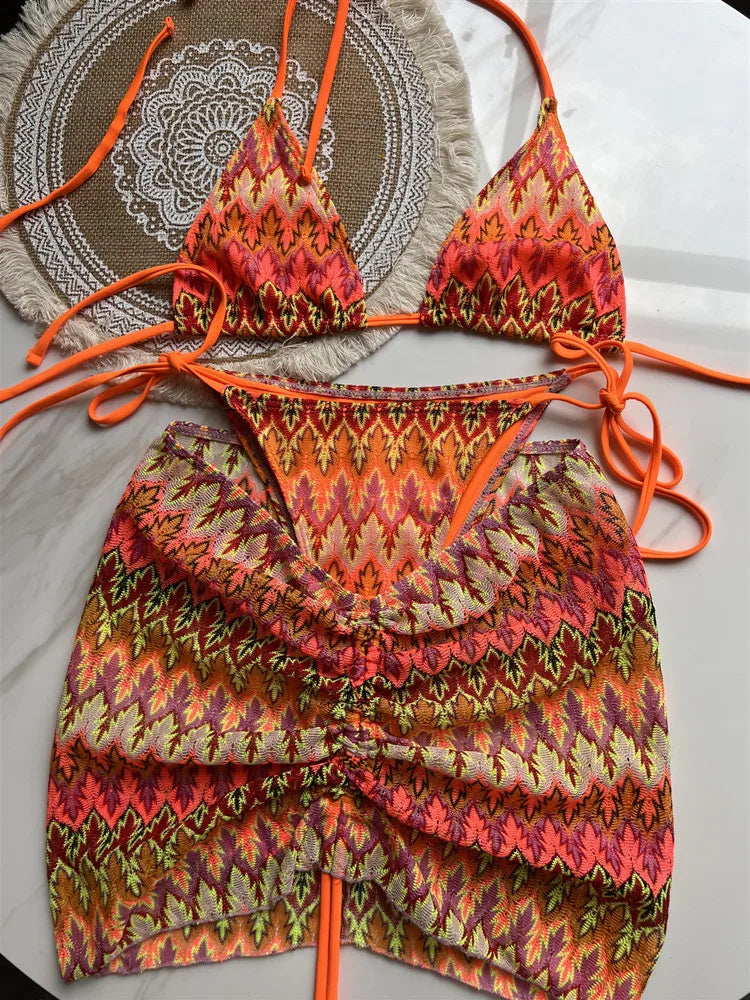 "Cahaba Mama" Knit Bikini Skirt Set