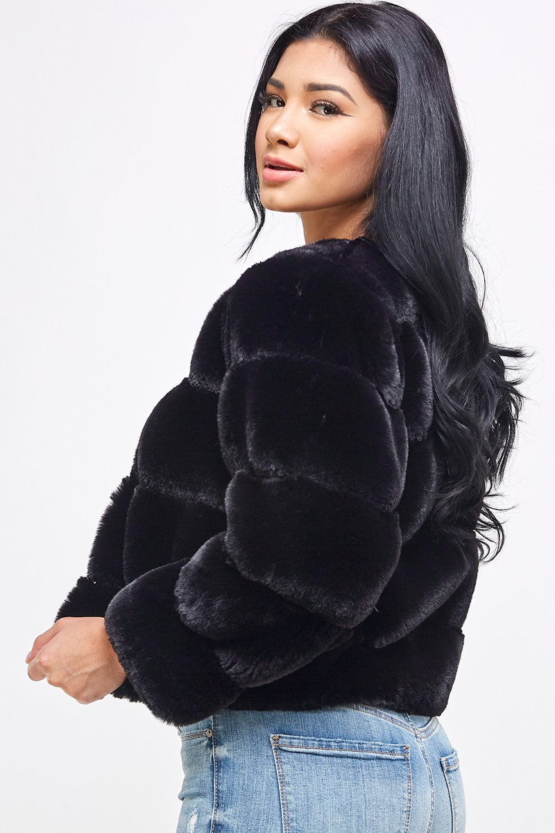 "Cut Classy Fur" Black Faux Fur