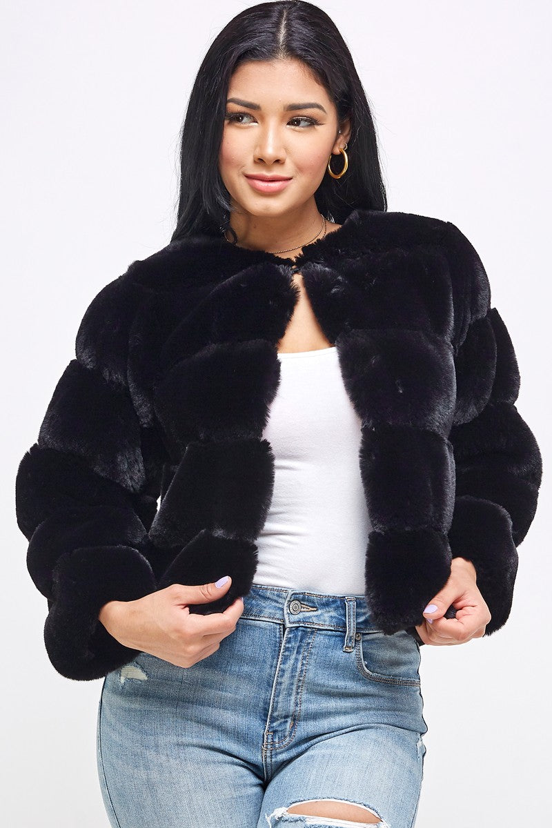 "Cut Classy Fur" Black Faux Fur