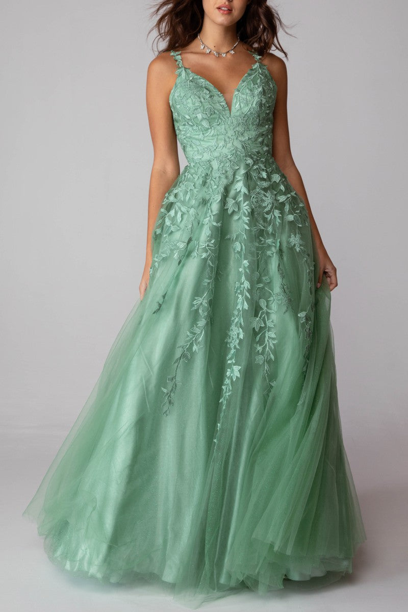 "Cinderella" Classic Silhouette Corset Prom Dress