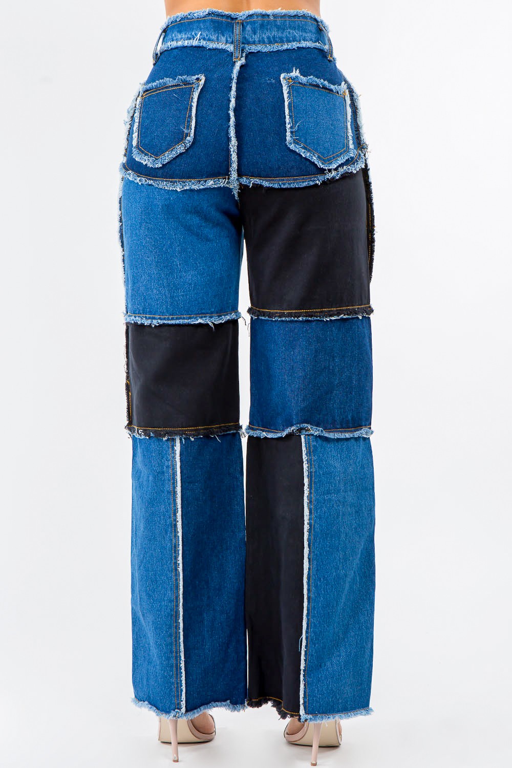 "Its giving Fall" Wide Leg Patchwork Pants