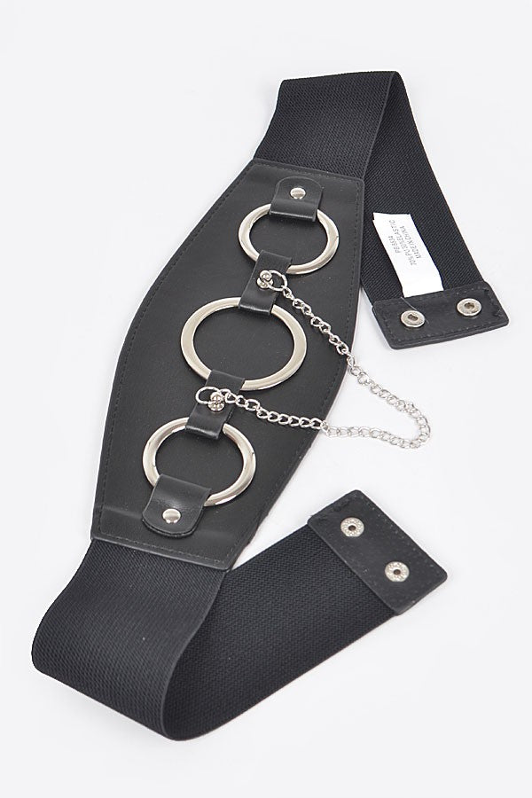 Black & Silver "O" Ring Belt