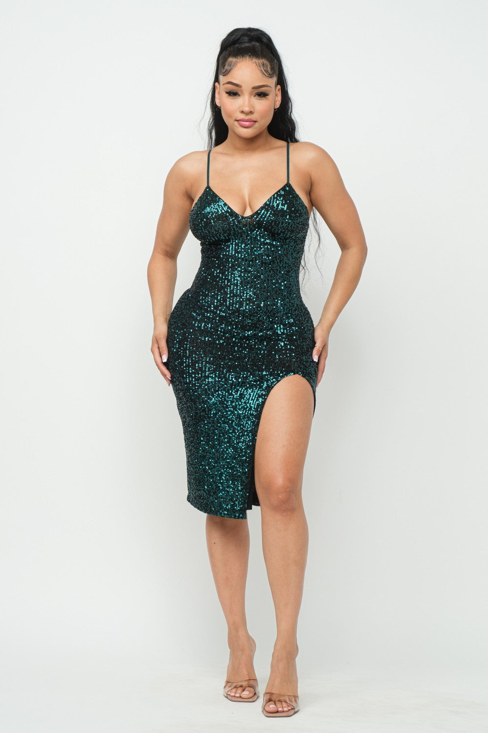 Promise You Nothing Green Sequin Dress