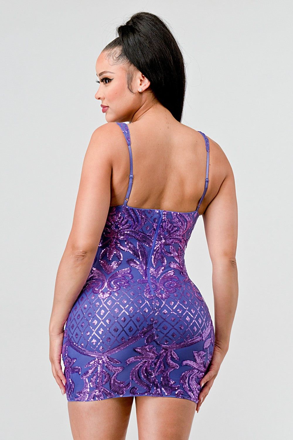 "Glow Queen" Lavender Sequins Dress