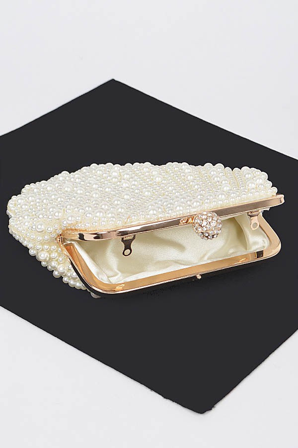 Faux Pearl Party Clutch