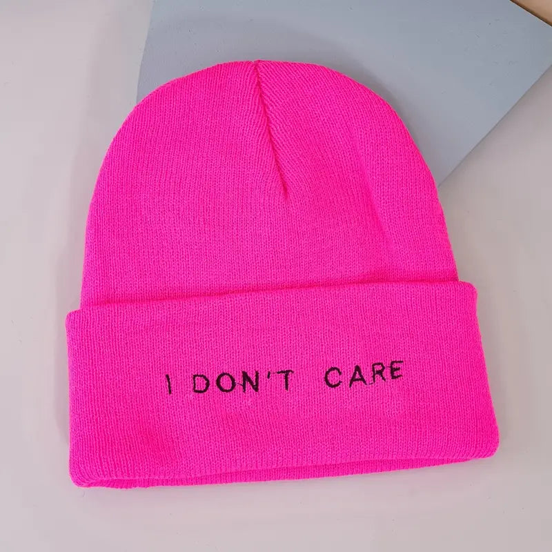 " I Don't Care!" Graphic Skull Cap