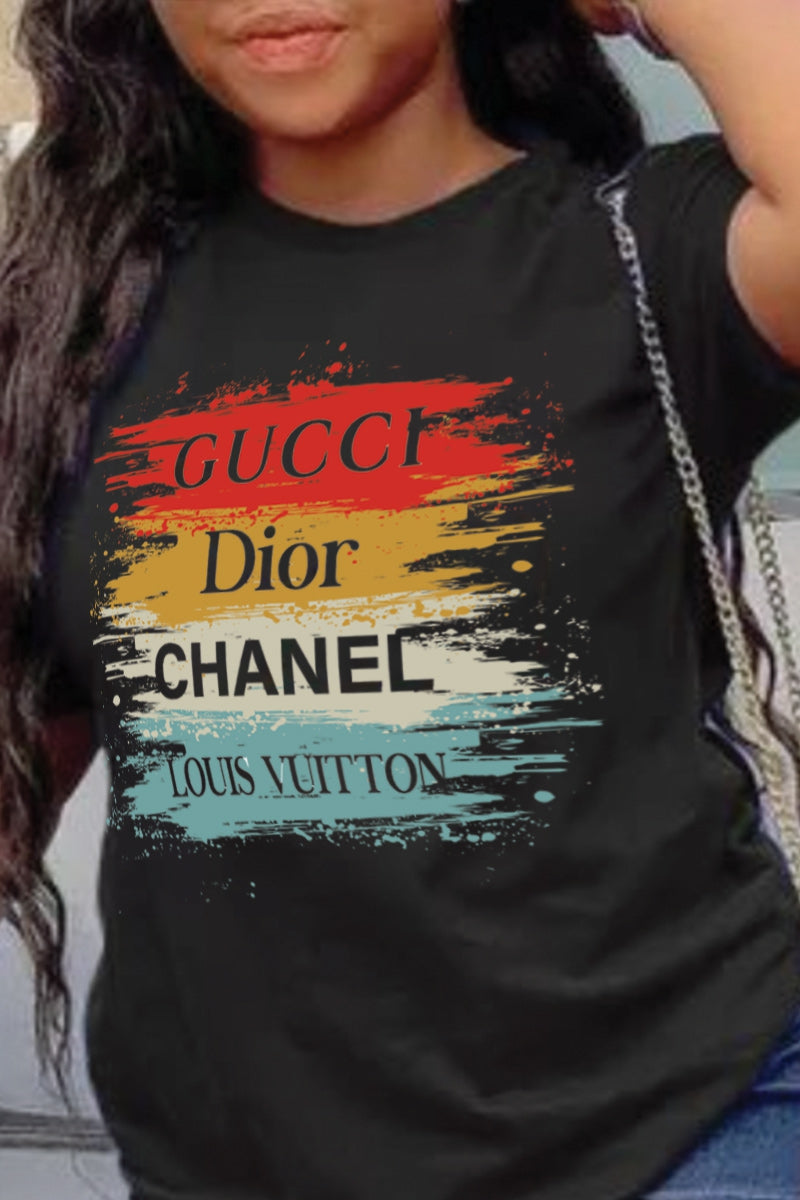 "Gucci, Dior, Chanel, LV"  Fashion Graphic Tee