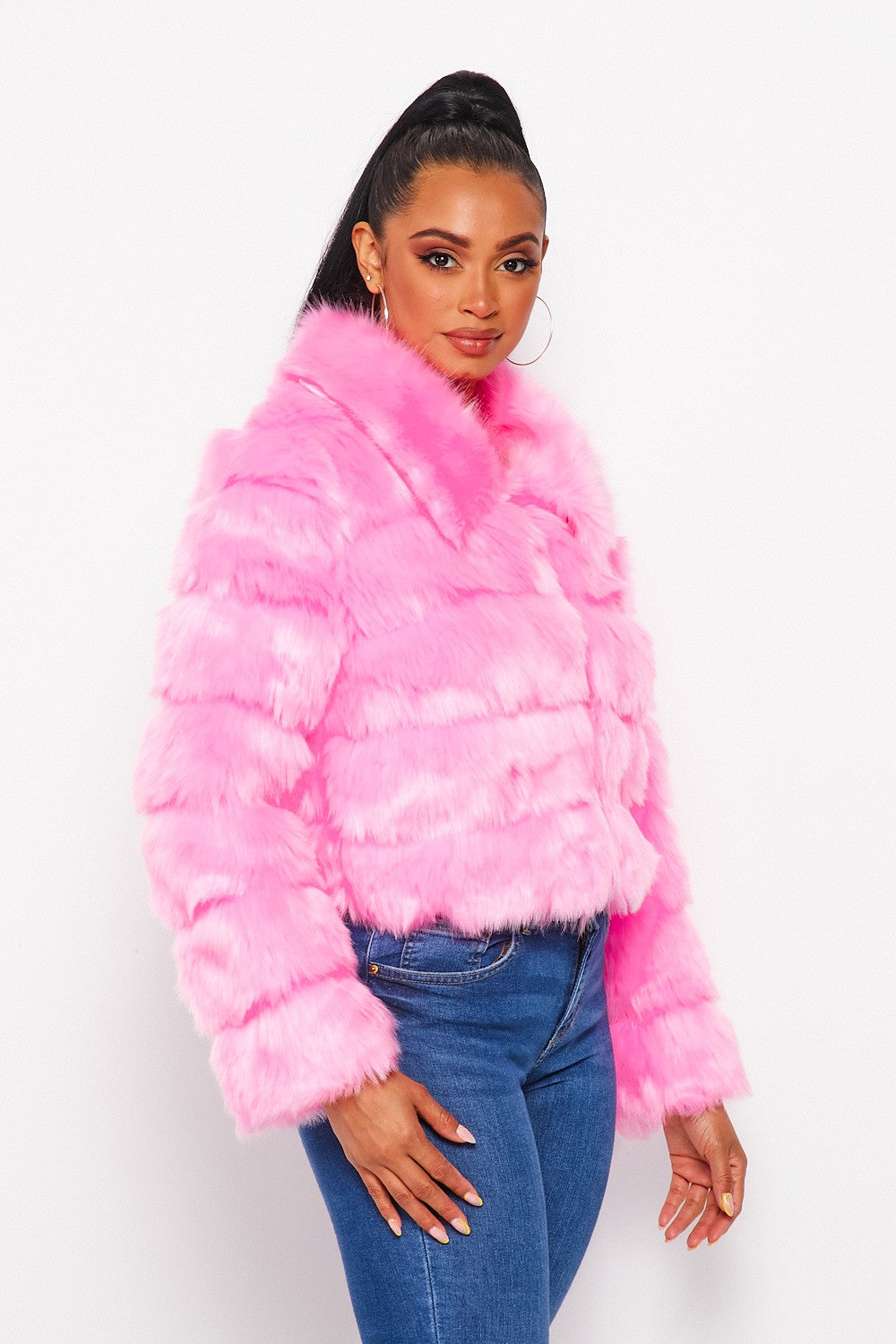 My Best Pink Faux Fur Coat