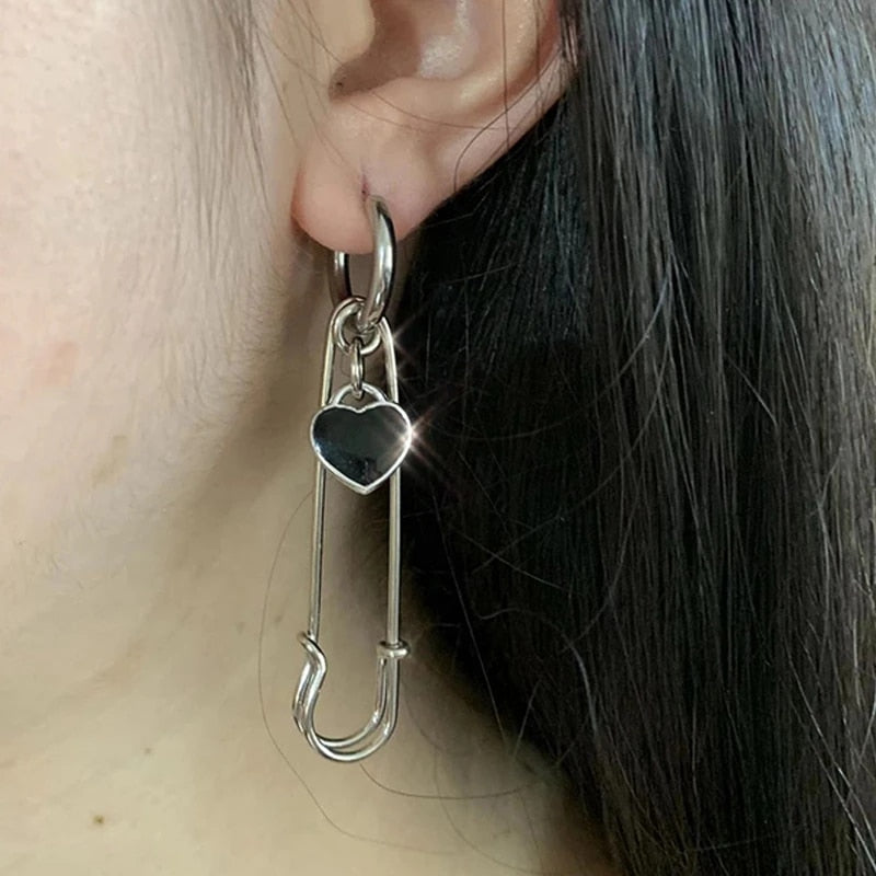 Gothic Safety Pin Earrings