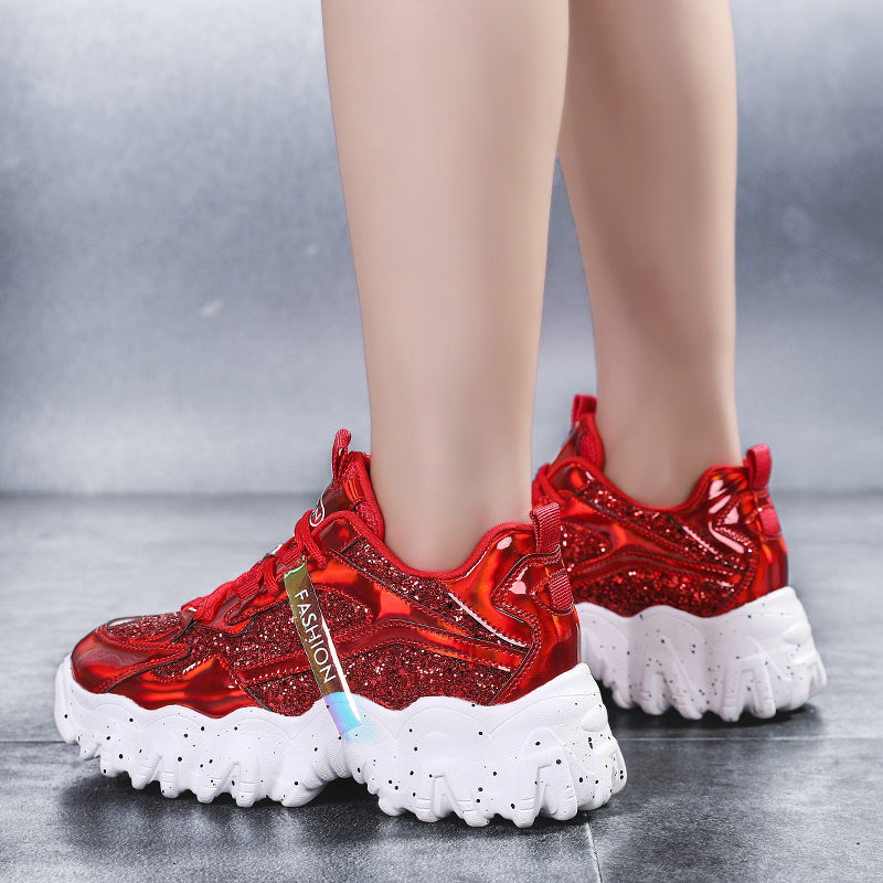 "Big ish" Chunky Red Sequins Sneaker