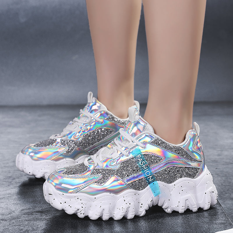 "Big ish" Chunky Silver Sequins Sneaker