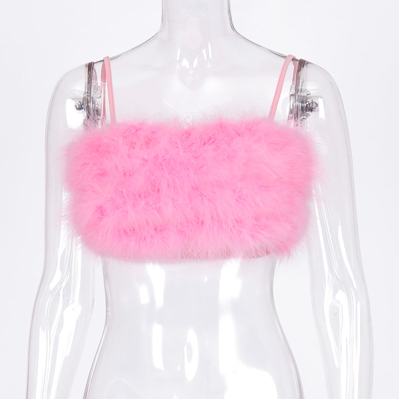 Fuzzy Feather Crop Top
