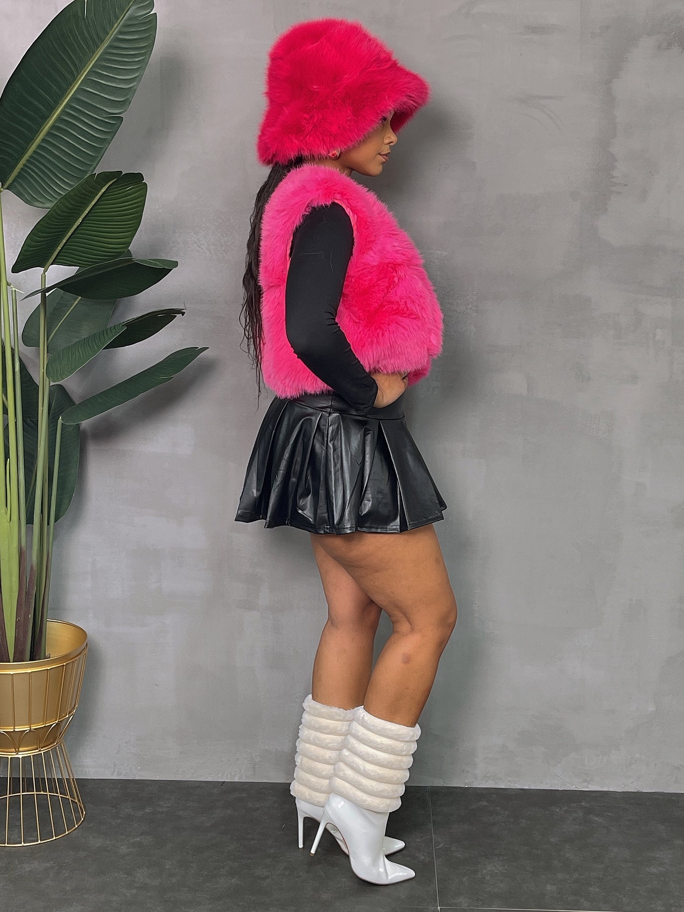 Missy Pink Faux Fur Vest
