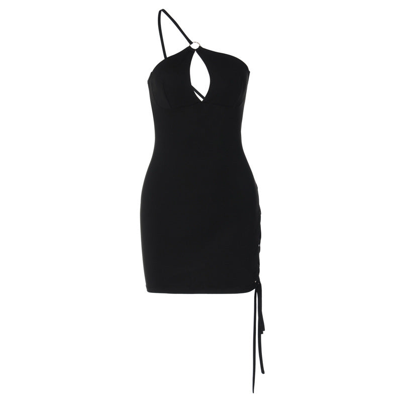 Sexy Tie Up Bodycon Black Mini Dress - Mint Leafe Boutique 