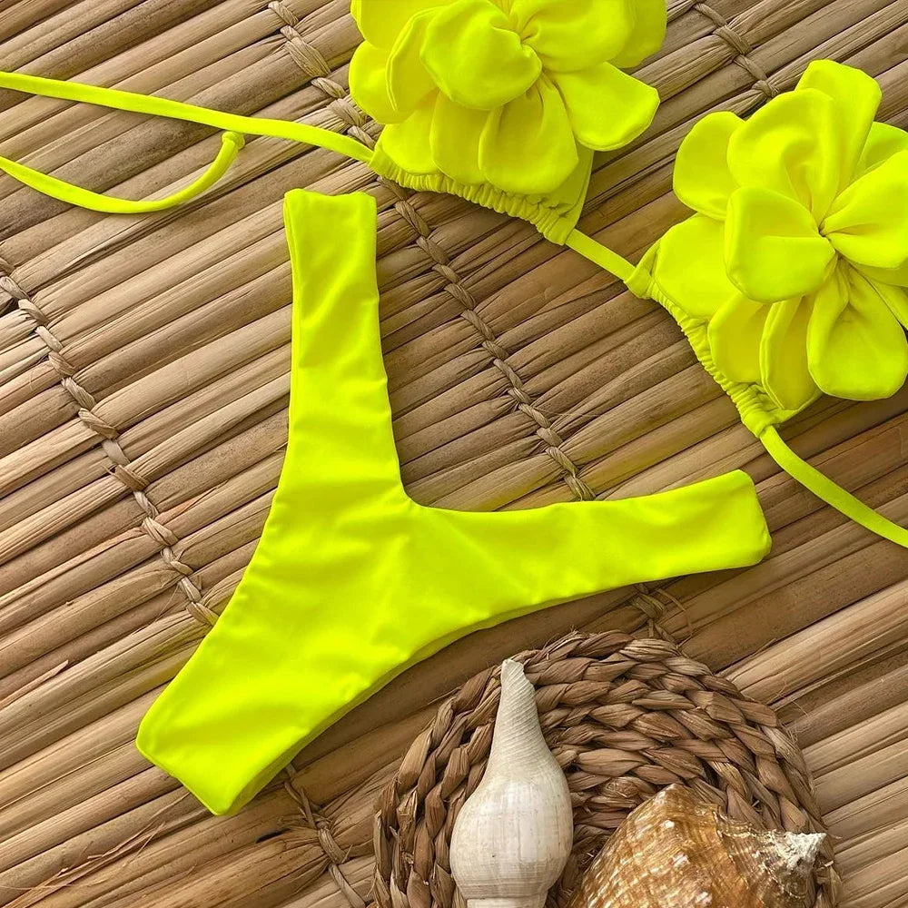 Sexy Floral Micro Bikini Swimsuit