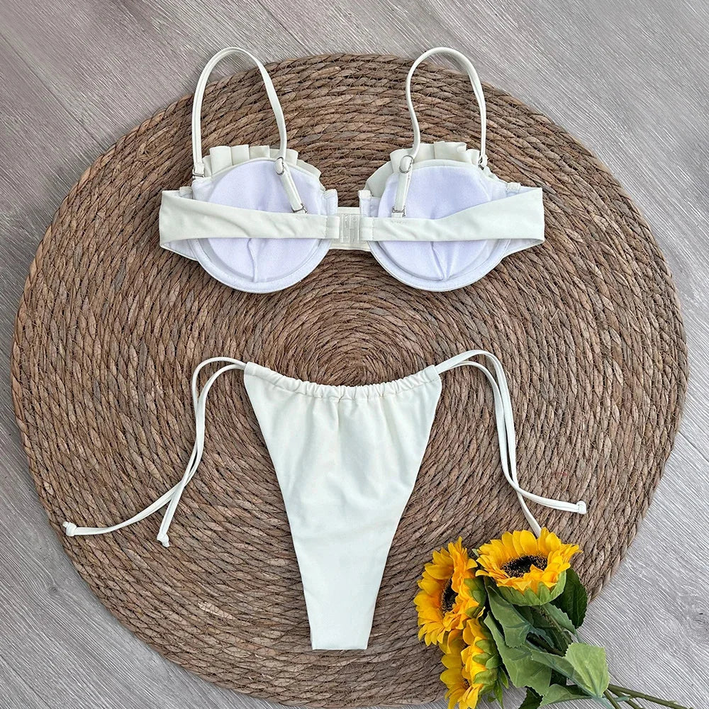 Womens Shell Sexy Two Piece Micro Beach Bikini - Mint Leafe 