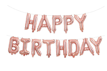 Pink Happy Birthday Letter Balloons - 16 inch foil - Party Accessories+