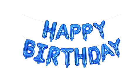 Blue Happy Birthday Letters Balloons