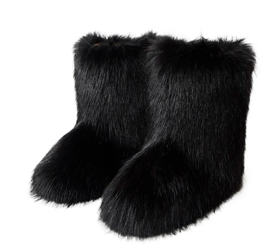 “Fly Gal Colors ” Fluffy Faux Fur Snow Boots