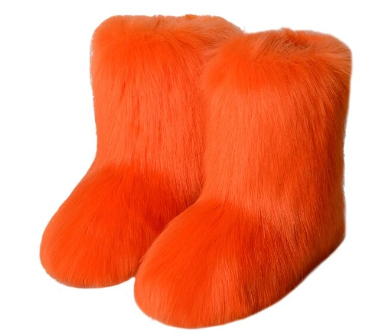 “Fly Gal Colors ” Fluffy Faux Fur Snow Boots