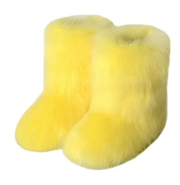 “Fly Gals ” Fluffy Faux Fur Snow Boots