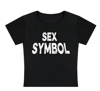 "Sex Symbol" Short Sleeve Crop Top