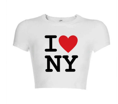 " i Heart New York" Short Sleeve Crop Top