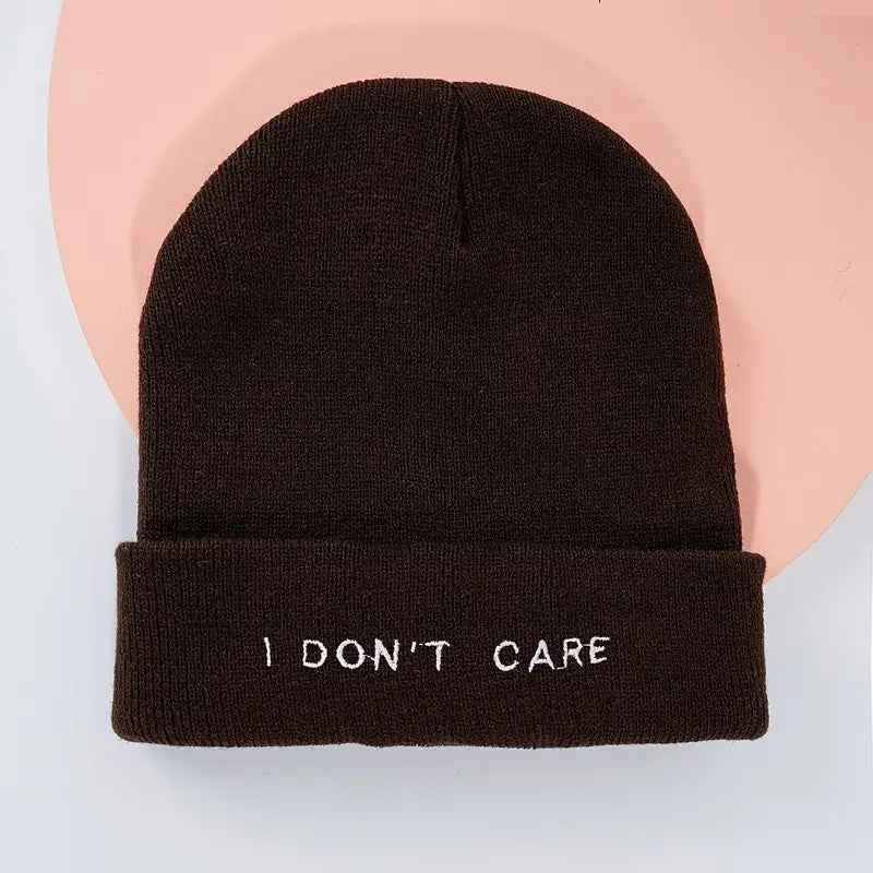 " I Don't Care!" Graphic Skull Cap