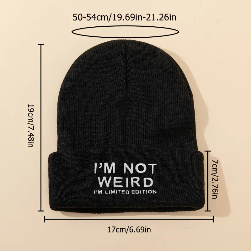 "I'm Not Weird" Graphic Skull Cap