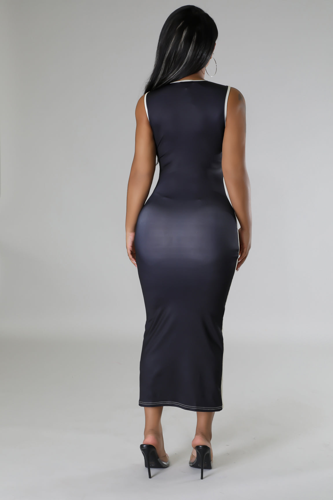3D Print Sleeveless Bodycon Midi Dress - Mint Leafe Boutique 