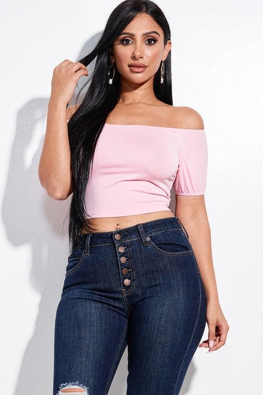 "Casually Me" Pink  Crop Top - Mint Leafe Boutique 