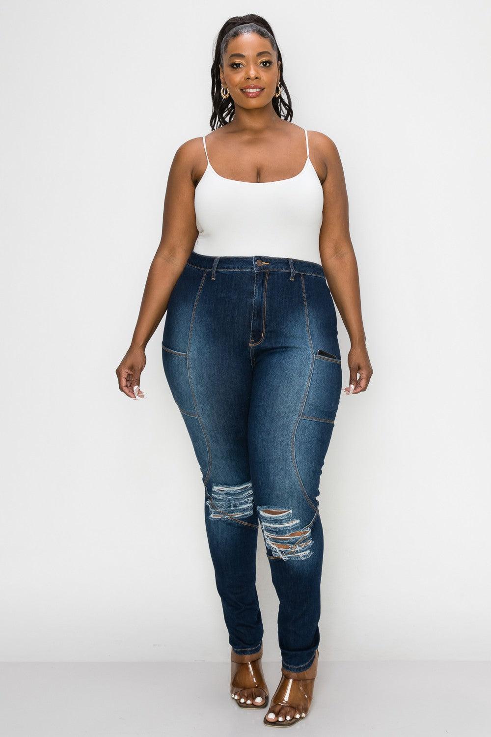 "Don't Play" Curvy Skinny Jeans - Mint Leafe Boutique 
