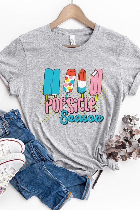 Gray popsicle season graphic shirt
