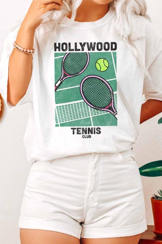 Hollywood Tennis Club Graphic Tee  *PLUS* - Mint Leafe Boutique 