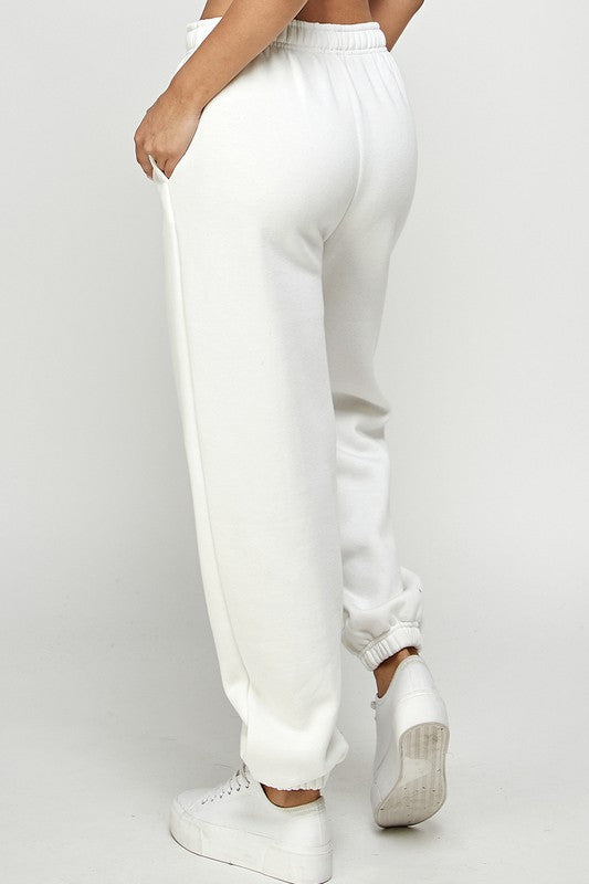 White Thermal Joggers Lounge Pants