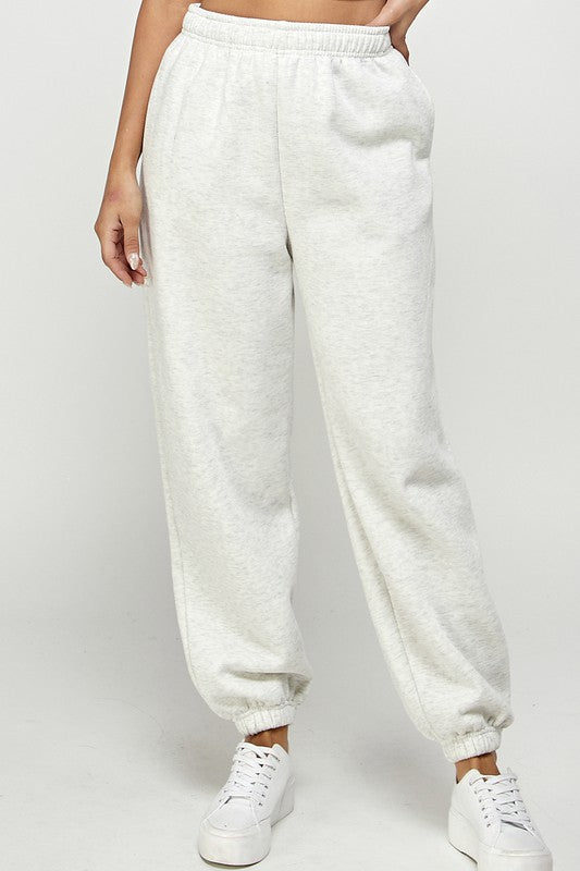 White Thermal Joggers Lounge Pants