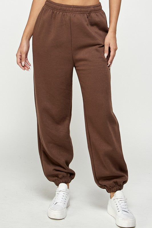 Brown Thermal Joggers Lounge Pants