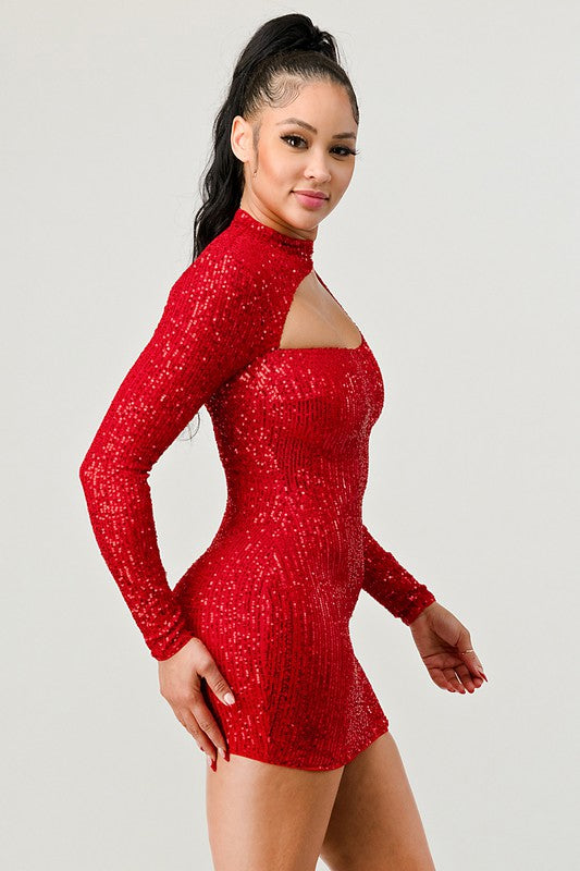 "Im wearing this to your wedding" Sequins Dress *RED*