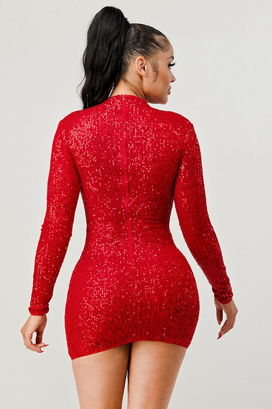 "Im wearing this to your wedding" Sequins Dress *RED*