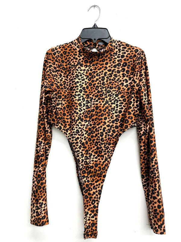Sexy Long Sleeve Leopard Bodysuit