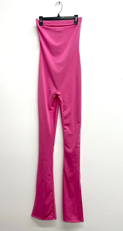 Tube Fitted Jumpsuit with Ankle Slit