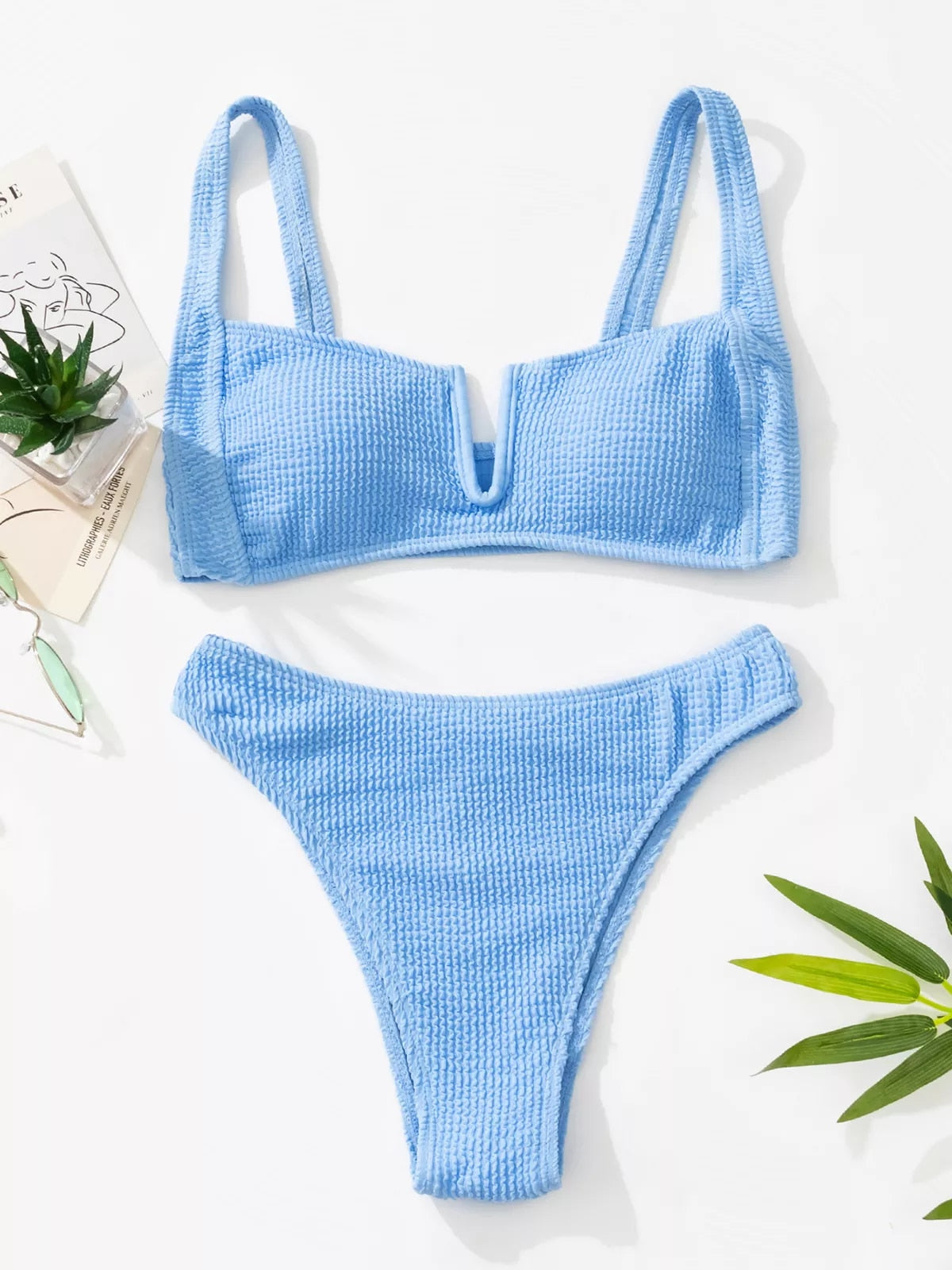 "Clean Linen" Blue Bikini Set