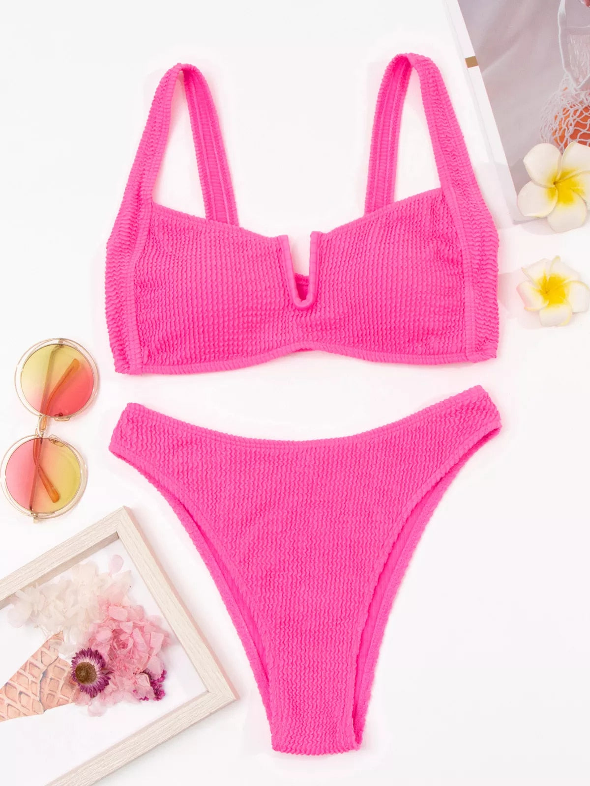 "Clean Linen" Pink Bikini Set