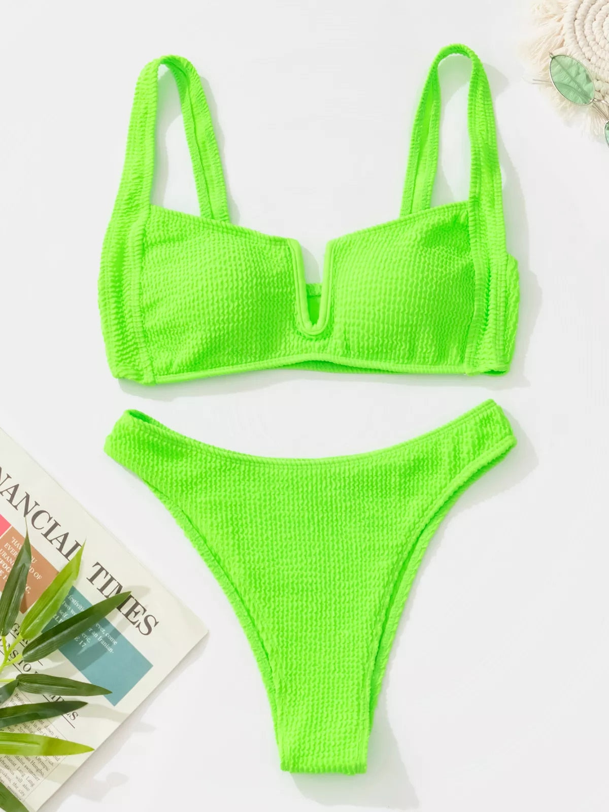 "Clean Linen" Green Bikini Set