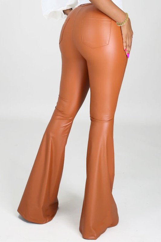 Flare Faux Leather Pants