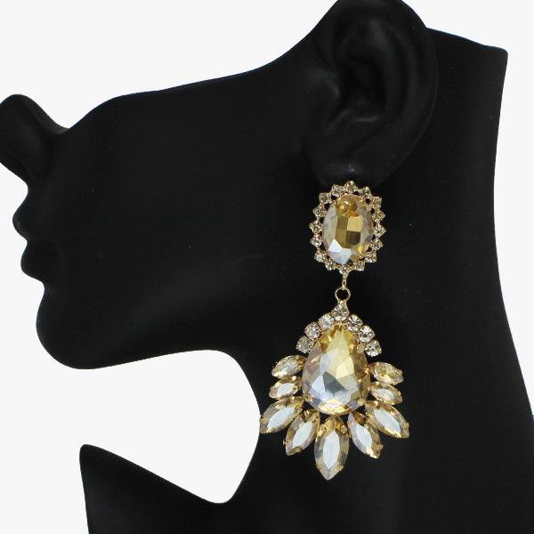 Ariel Teardrop Accent Rhinestone Earrings - Mint Leafe Boutique 