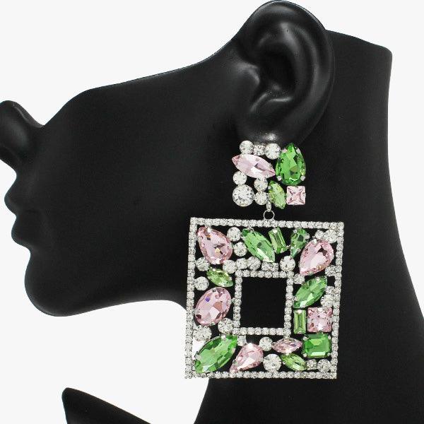 Kelis Shape Rhinestone Earrings - Mint Leafe Boutique 