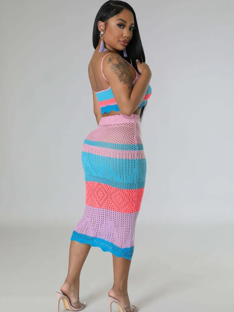 Chic Crochet 2pc Skirt Set