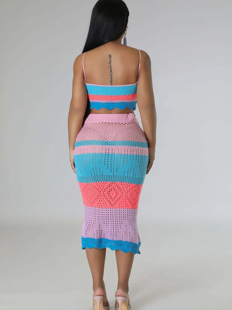 Chic Crochet 2pc Skirt Set