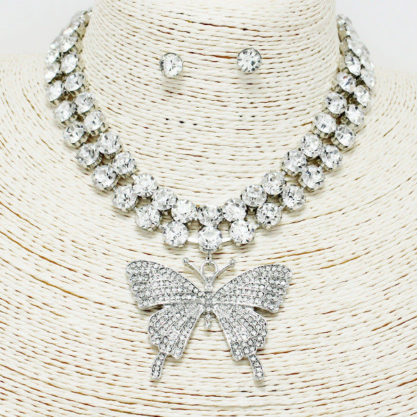 Butterfly Rhinestone Choker Necklace